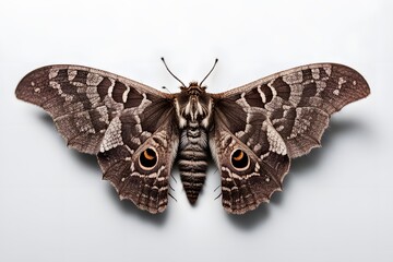 Black witch moth on white background, Ai Generated