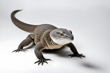 Naklejka premium Black throat monitor on white background, Ai Generated