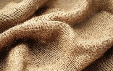 Burlap Texture: Coarse brown burlap fabric with rough threads, giving a rustic and natural vibe.