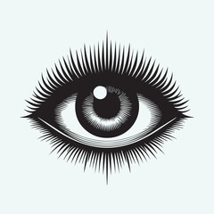 eye silhouette vector icon black and white