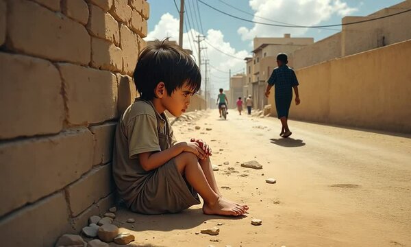 Homeless children image of poverty