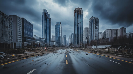 Fototapeta premium 近代都市の崩壊