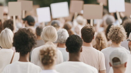 Fototapeta premium Diverse Crowd at Peaceful Protest for Equal Rights