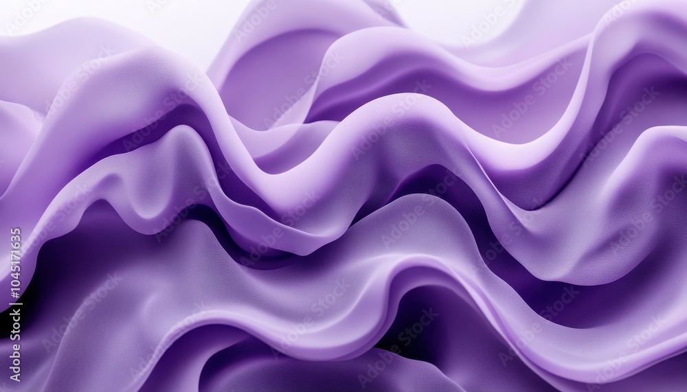 Poster soft waves of light purple fabric captured in a calming gradient setting