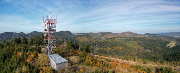 Ruprechticky Mountain (Ruprechtický Špičák) Spicak in the Kamienne Mountains near Wałbrzych...