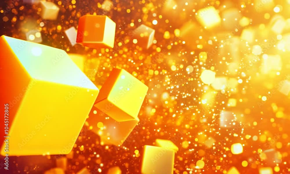 Aufkleber bright orange background with many small orange cubes scattered throughout. the cubes are arranged i