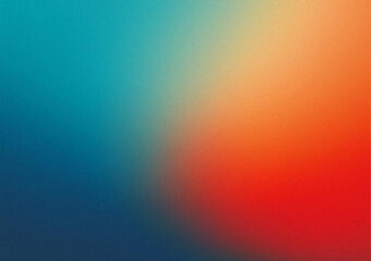 Obraz premium Grainy gradient background teal orange red blue retro noise texture summer banner poster backdrop design