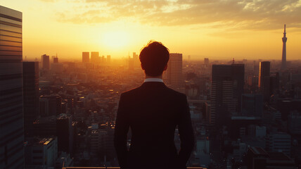 未来を見据える若い起業家