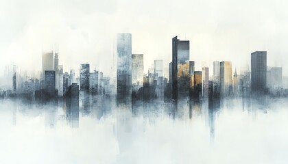 Obraz premium Panoramic view of a dystopian cityscape