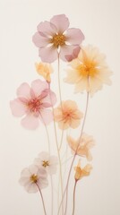 Fototapeta premium Real pressed primrose flower petal plant.