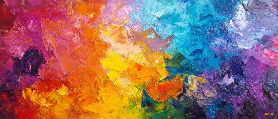 Abstract Oil Painting With Vibrant Colors and Texture