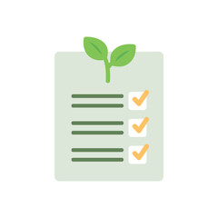 Eco report icon. Ecology, environment, natural, plant growth, research, goal concepts. Flat vector design isolated illustration.