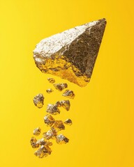 Abstract Gold Nugget on Bright Background