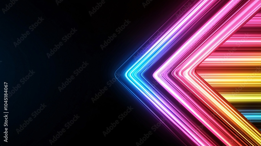 Aufkleber vibrant gradient arrow design - bold colors and sharp edges isolated on black background for eye-cat