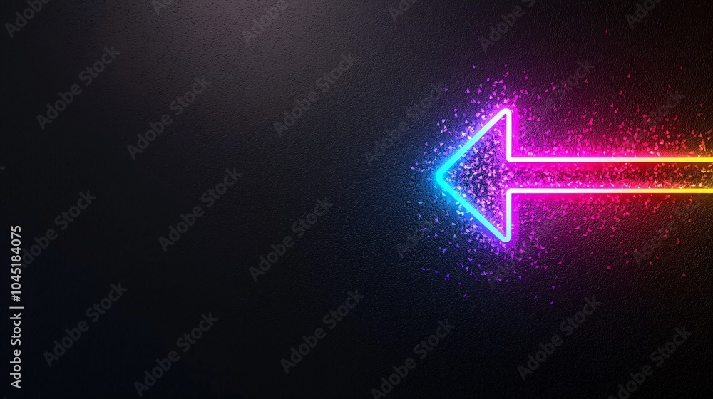 Poster vibrant gradient arrow design - bold colors and sharp edges isolated on black for eye-catching graph