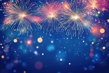 Colorful fireworks light astronomy lighting.