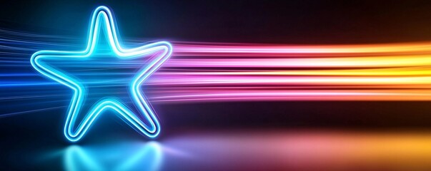 Obraz premium Vibrant Cosmic Light Trails - Abstract Starburst of Radiant Energy and Colorful Glow for Stunning Visual Effects and Backgrounds