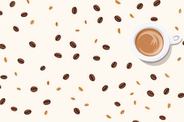 Obraz premium Cute background coffee backgrounds pattern.