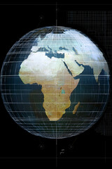 Naklejka premium Global Digital Network Earth - Connected World Technology Concept