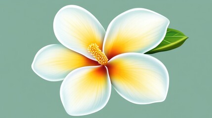 Obraz premium Cartoon Illustration of a Simple Stylized Frangipani Flower