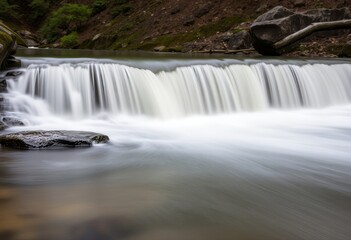 Obraz premium Slow Shutter Spiritual Waterfall Capturing the serene motion of
