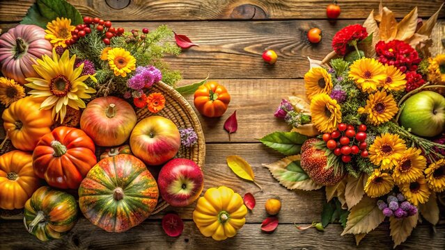 Fall inspired decorations and garden bouquets