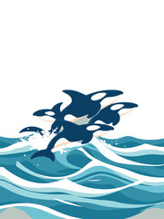 orca whale vector design