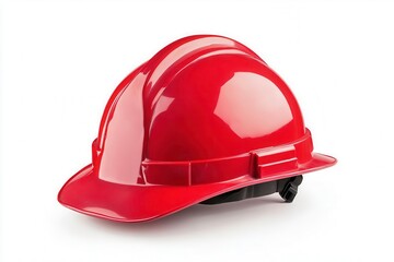 Fototapeta premium Orange construction helmet, white isolated background.
