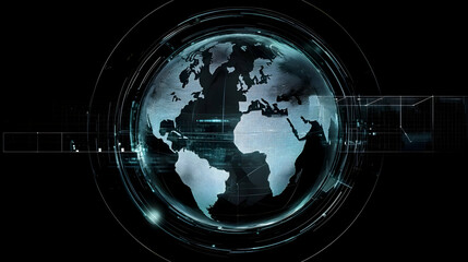 Obraz premium Global Digital Network Earth - Connected World Technology Concept