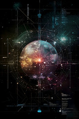 Obraz premium Global Digital Network Earth - Connected World Technology Concept