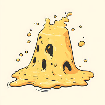 recommend clip art: melted cheese minimalist vector cartoon, bold outline vector
                    