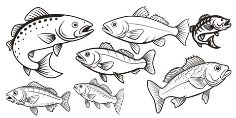 Fish Vector art and illustration, Fish icon, and Fish Design