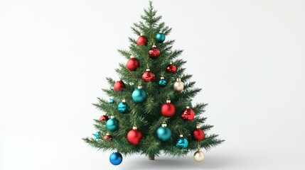 Colorful 3D Christmas Tree Decoration Rendering