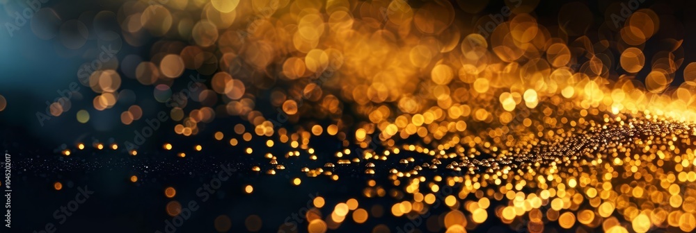 Poster abstract bokeh background with warm golden lights.
