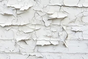 Obraz premium Close-up of white paint peeling off a wall.