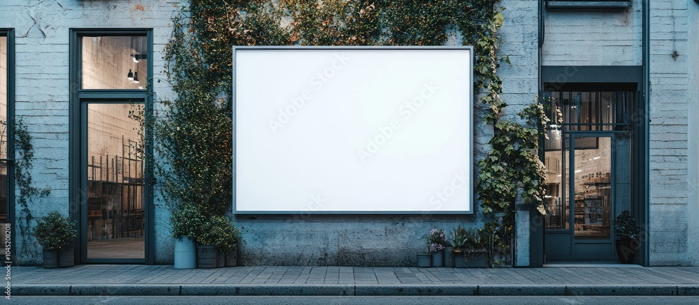 Canvas Prints Blank Billboard on a Shop Front