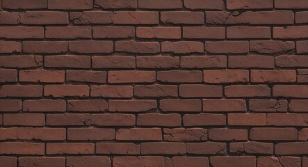 Obraz premium Textured dark brown brick wall background rough brown bricks with uneven texture and small cracks