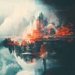 an abstract photographic type visual to illustrate the changing landscape 