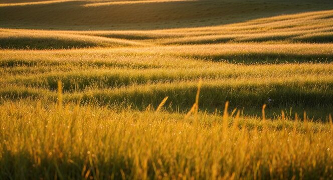 Warm golden sunlight field background grassy field bathed in warm golden light