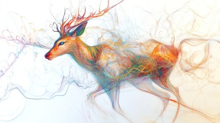 The image of a deer standing gracefully is breathtaking.