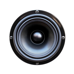 Black audio speaker icon on transparent background