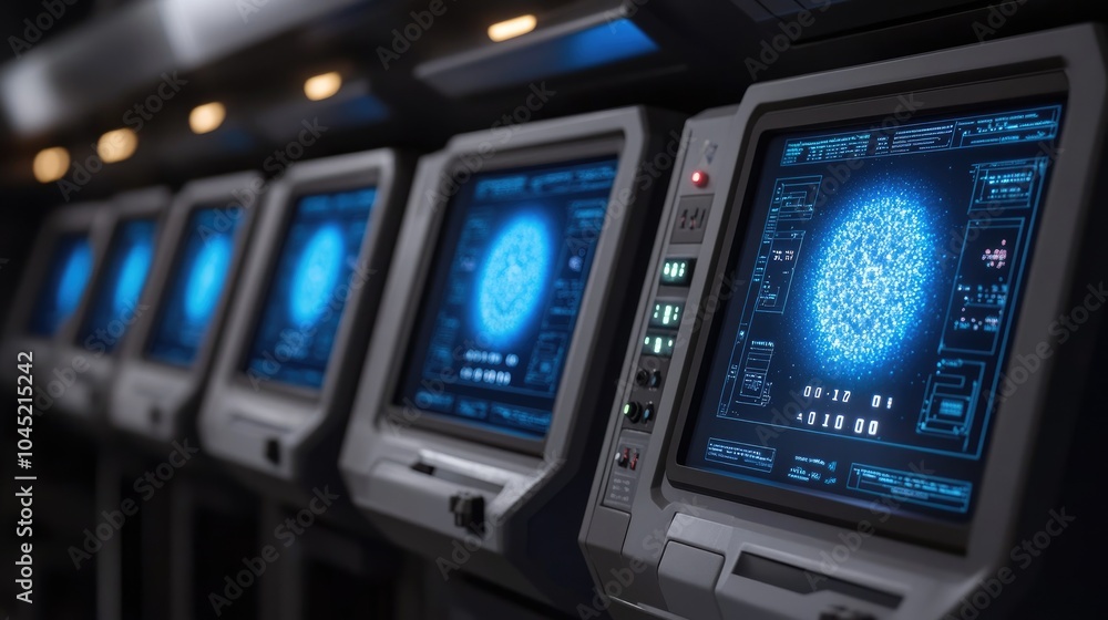 Poster advanced technology displaying digital star map