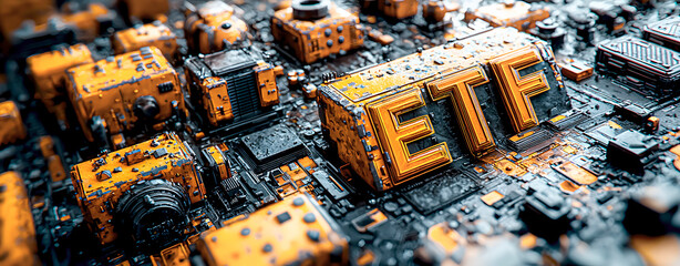 Obraz premium Abstract fund for stock market investment themes with ETFs (Exchange Traded Funds)