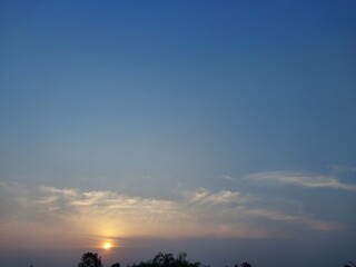 bright evening sky with abstract clouds.  blue sky