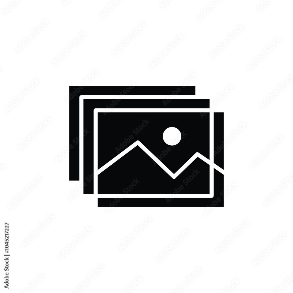 Poster image galery solid icon vector design good for web or mobile app