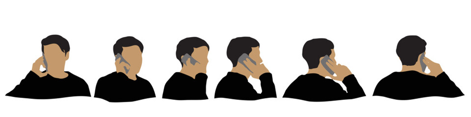 Conceptual human head isolated on white background as abstract avatar as a set or collection banner for social design concept. Human closeup anonymous faces head shot for human character illustration