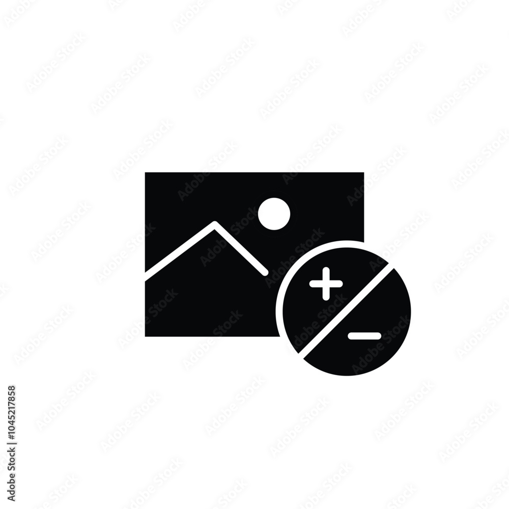 Poster image contrast solid icon vector design good for web or mobile app