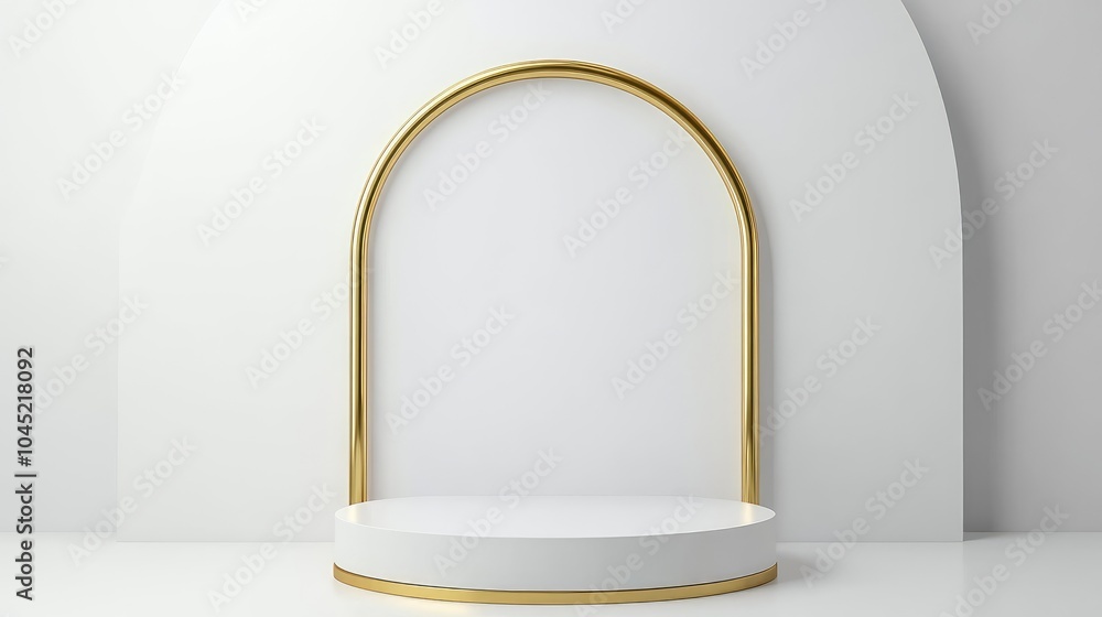 Poster modern display stand with arch and minimalist design