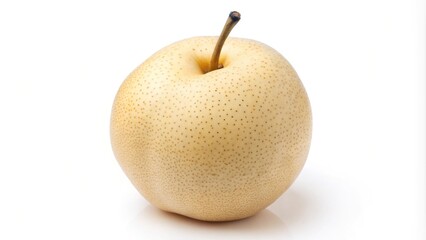 Snow pear or nashi pear, isolated on white background with clipping path high angle view