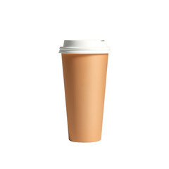 Minimalist Brown Coffee Cup Isolate transparent Bacjground